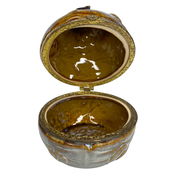 Trinket Box Jewelry Dish Pottery Dolphin - Picture 11 of 12